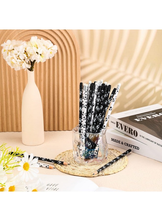 Marspark 24 Pieces Soccer Pencils Kids Sports Pencils With Eraser Soccer Star Print Wooden Pencils For Children School Office Supplies Soccer Football Team Party Favors (24 Pieces) - Image 5