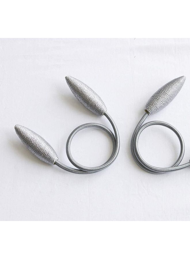 NIBEMINENT 2-Piece Curtain Tieback Set Grey - Image 1