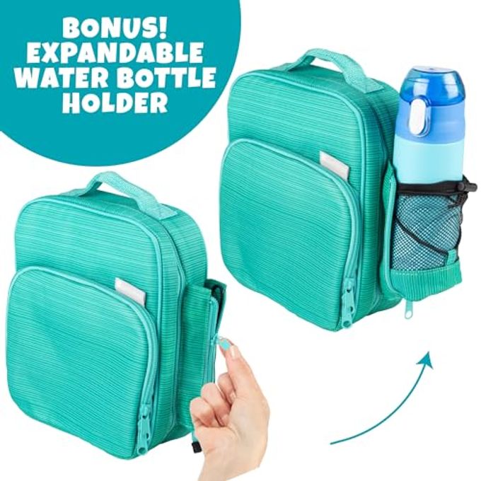 Bentology Premium Insulated Lunch Box for GirlsBuilt to Last w Solid Metal Frame & Superior Hot/Cold RetentionHeavy-Duty Zippers & Tear-Resistant Waterproof Fabric, Kids Tote w Bottle Holder & Snack Pocket - Image 3
