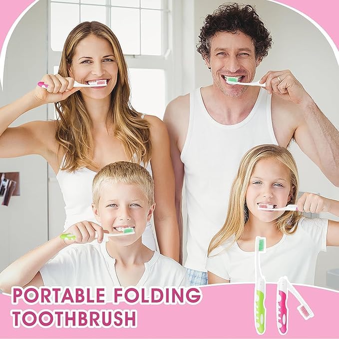 Hidak Collapsible Travel Toothbrush Foldable Design with Ventilated Case Compact Toothbrush for Suitcase,Backpack or Car Great for Daily Travel,Kids & Adults (Pack of 1) - Image 3