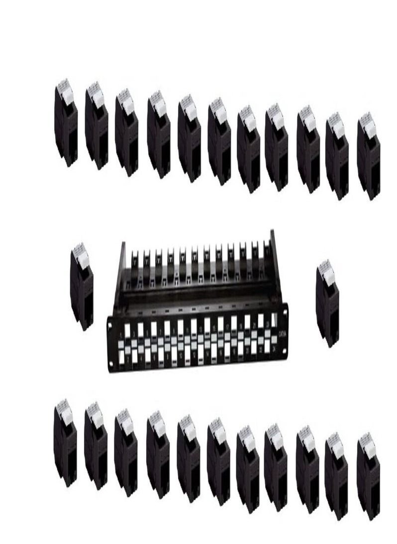 DKURVE CAT6A UTP - Patch Panel 1U- 24 Port 19 inch  - Image 1