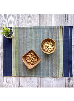 PIXEL HOME DECOR Pixel Home Decor New Jamakkalam Design Hand Woven Dining Tablemat Placemat 14 x 19 Oxford Blue 2  - Image 3