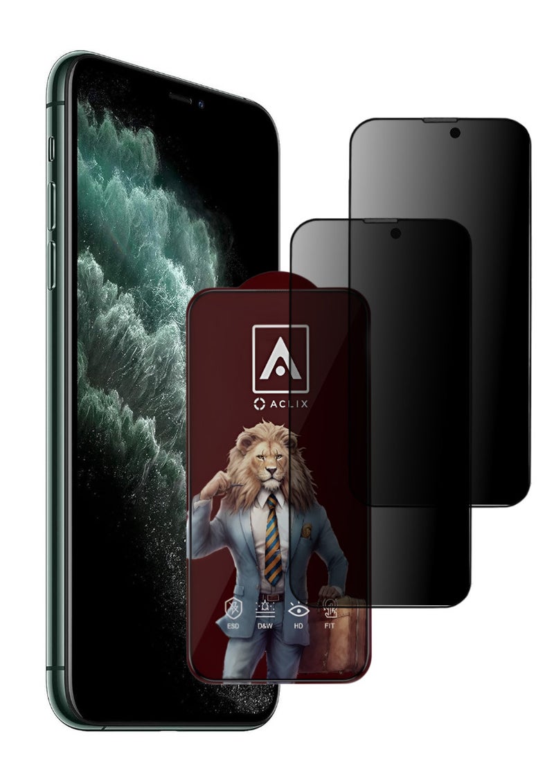 ACLIX 2 Pieces Antistatic ESD Dustproof Premium Quality High Definition Tempered Glass Screen Protector Designed For  iPhone 11 Pro - Image 1