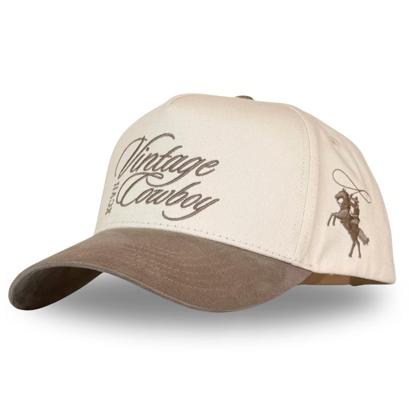 CITRUSY Vintage Western Trucker Hat | Men & Women | Country Cute Caps for Cowgirls Cowboys | Camo Denim Embroidered Cotton | Snapback (Cotton, Vintage Cowboy | Mud Suede) - Image 1