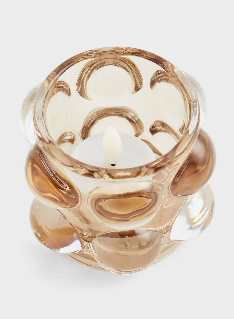 H&M Bubbled Glass Tealight Holder