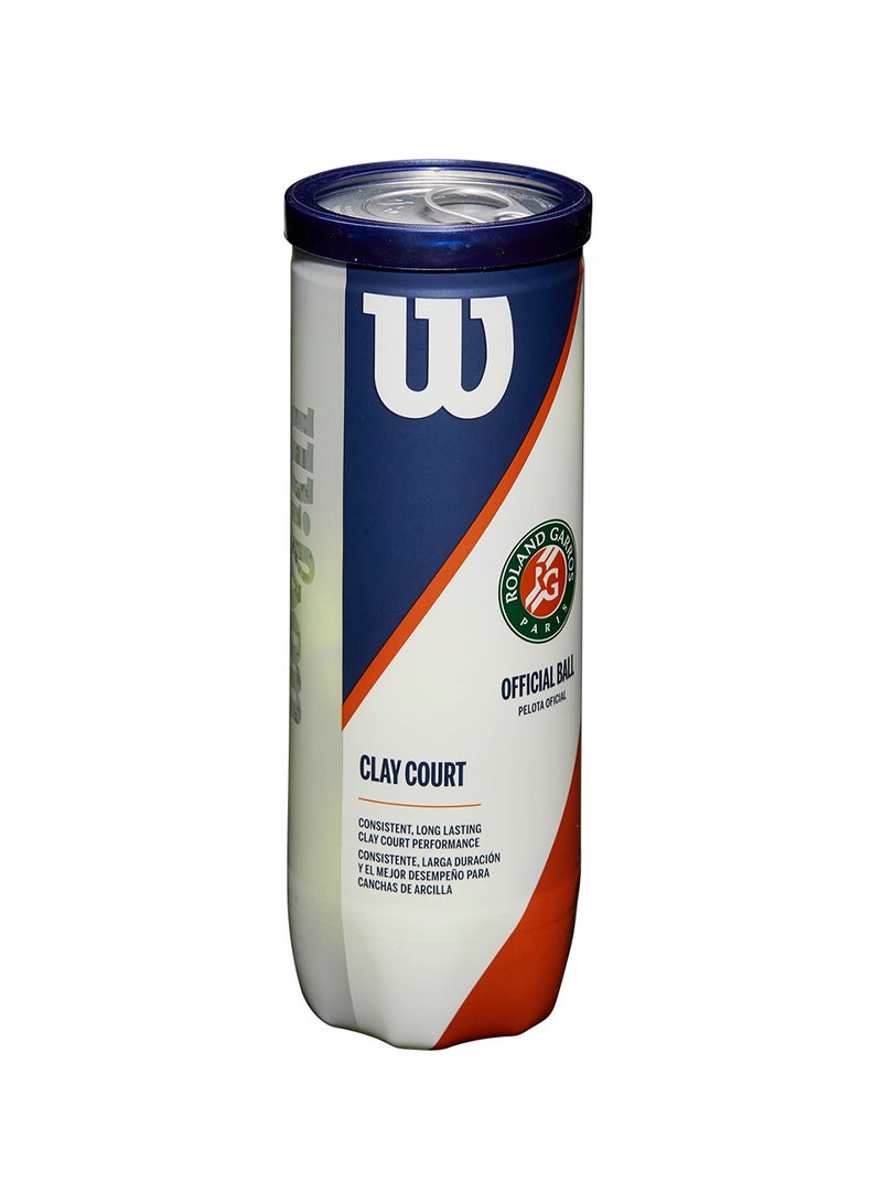 Wilson Roland Garros Clay Court Yellow Tennis Balls - 3 Ball Can - Image 2