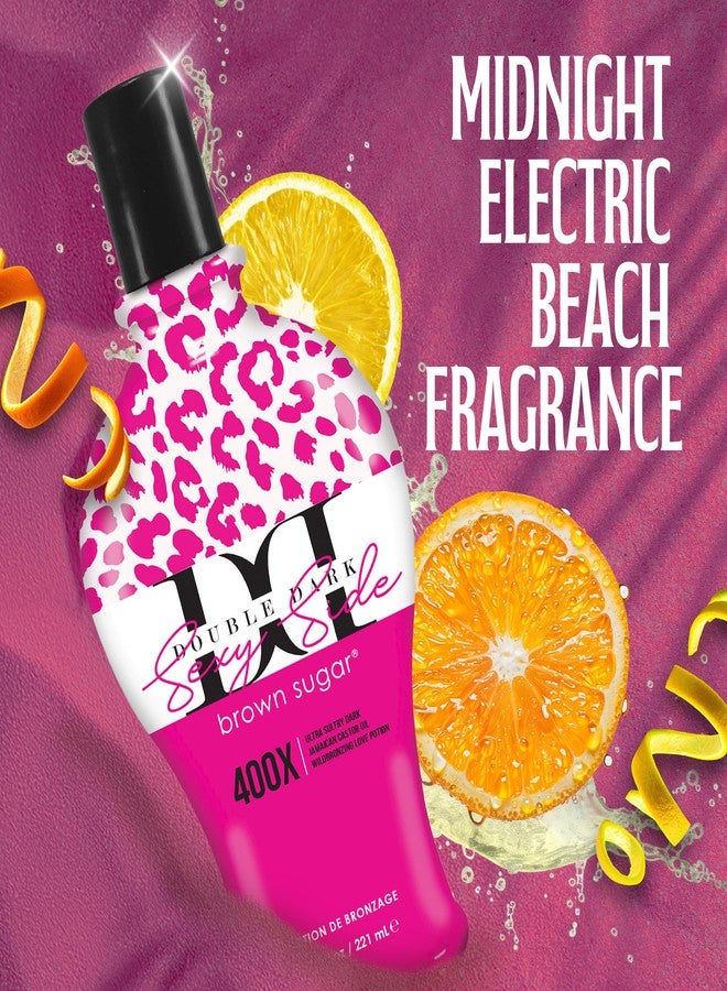 Brown Sugar Double Dark Sexy Side Tanning Lotion, 400X Wildbronzer with Jamaican Black Castor Oil, Double Carrot Oil, Hyaluronic Acid & Peptides, 7.5 Fl Oz - Image 5