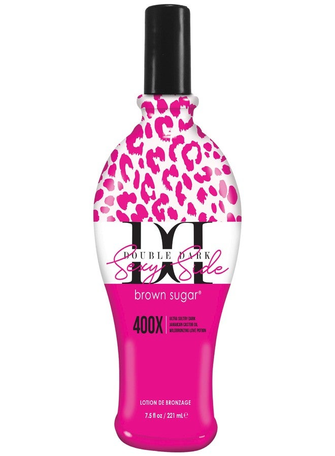 Brown Sugar Double Dark Sexy Side Tanning Lotion, 400X Wildbronzer with Jamaican Black Castor Oil, Double Carrot Oil, Hyaluronic Acid & Peptides, 7.5 Fl Oz - Image 1