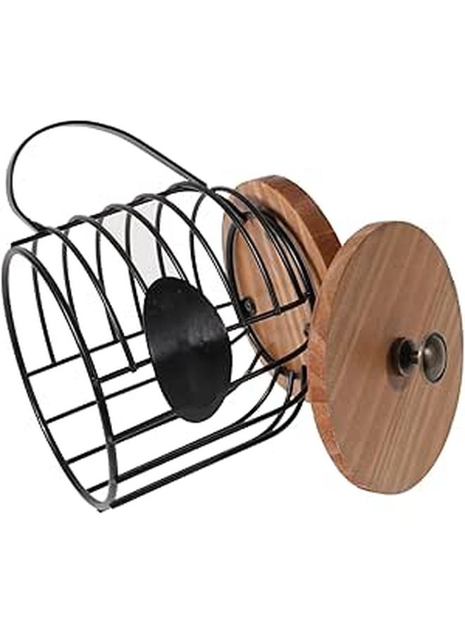 Iron Wood Coffee Station Organizer Capsule Cup Holder Desktop Basket Storage Lid - Image 1