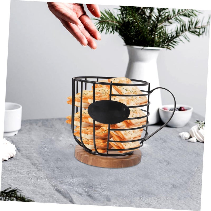 Iron Wood Coffee Station Organizer Capsule Cup Holder Desktop Basket Storage Lid - Image 5