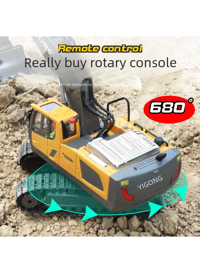 Alloy 2.4g Wireless Remote Control Excavator Children's Toy 11 Channel Digging Engineering Vehicle-Color:258-1 Alloy Excavator (six Channels)-Proportion:1:24 - Image 5