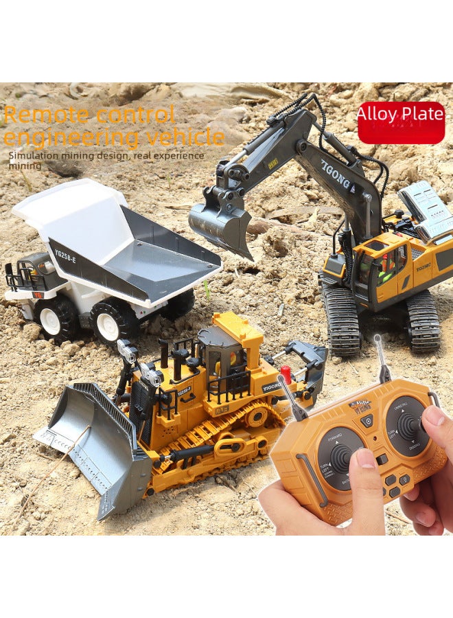 Alloy 2.4g Wireless Remote Control Excavator Children's Toy 11 Channel Digging Engineering Vehicle-Color:258-1 Alloy Excavator (six Channels)-Proportion:1:24 - Image 2