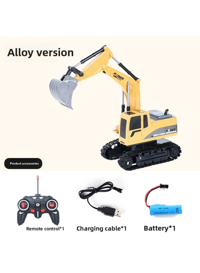 Alloy 2.4g Wireless Remote Control Excavator Children's Toy 11 Channel Digging Engineering Vehicle-Color:258-1 Alloy Excavator (six Channels)-Proportion:1:24 - Image 1