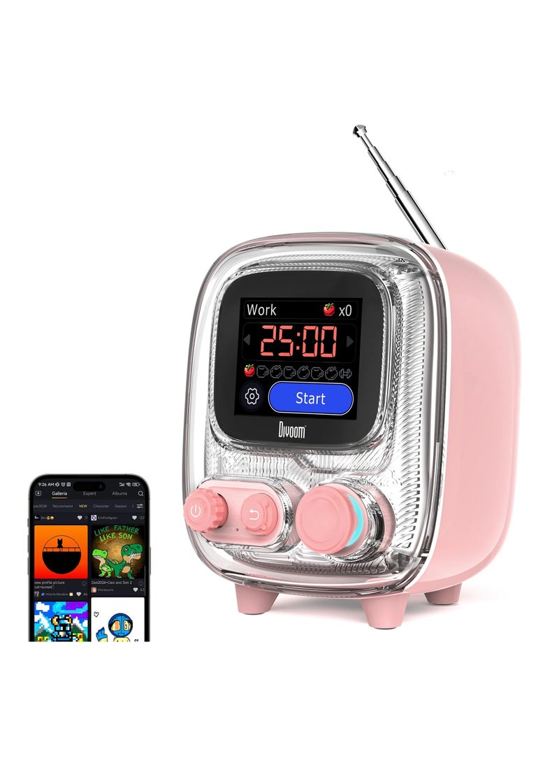 Divoom Tivoo-2 Bluetooth Lyrics Speaker With Pixel Display & Photo Album Function – Pink - Image 1