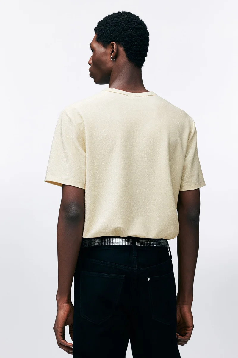 H&M Regular Fit Glittery T-Shirt