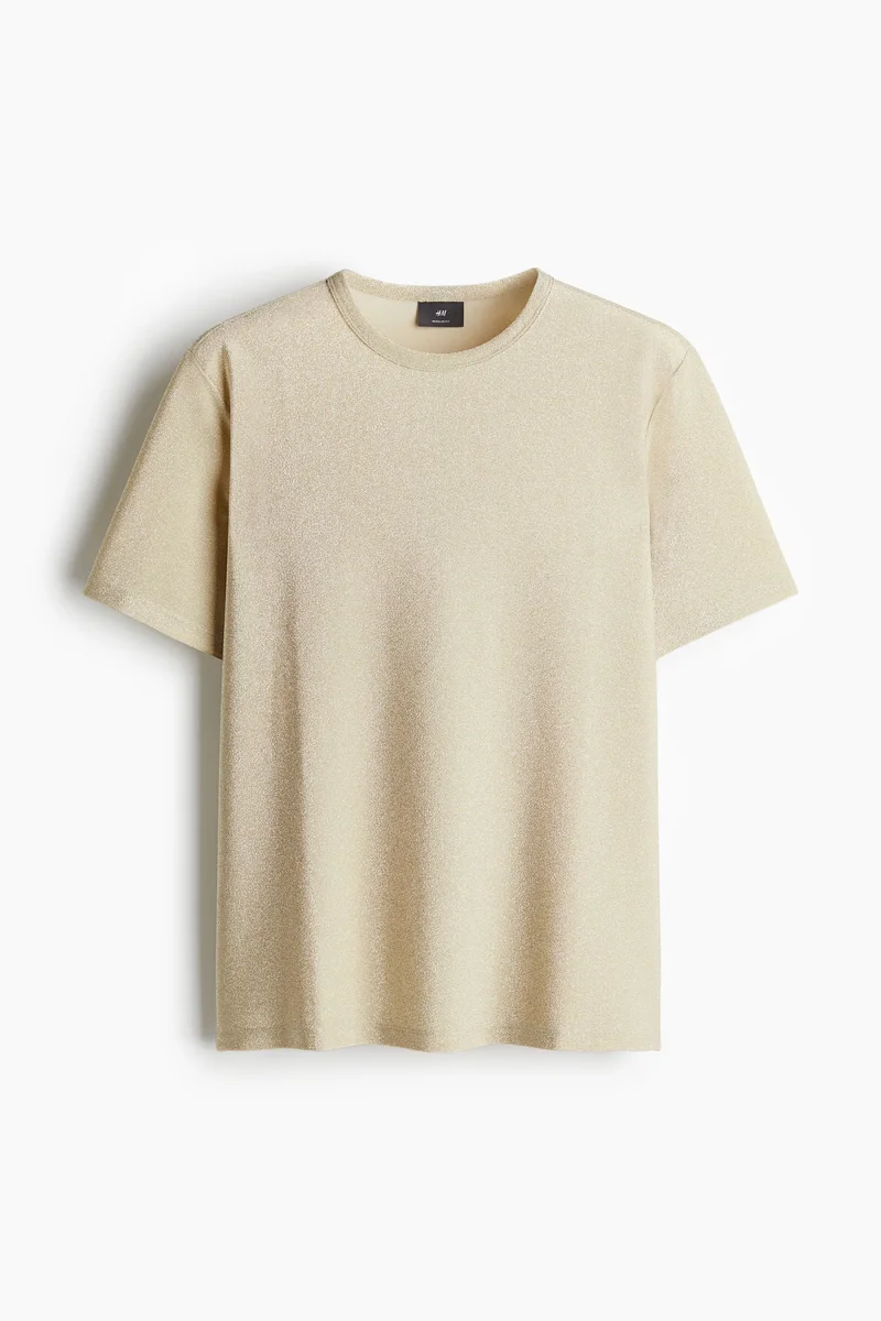 H&M Regular Fit Glittery T-Shirt