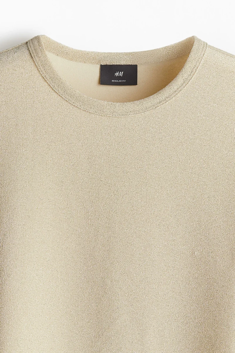 H&M Regular Fit Glittery T-Shirt