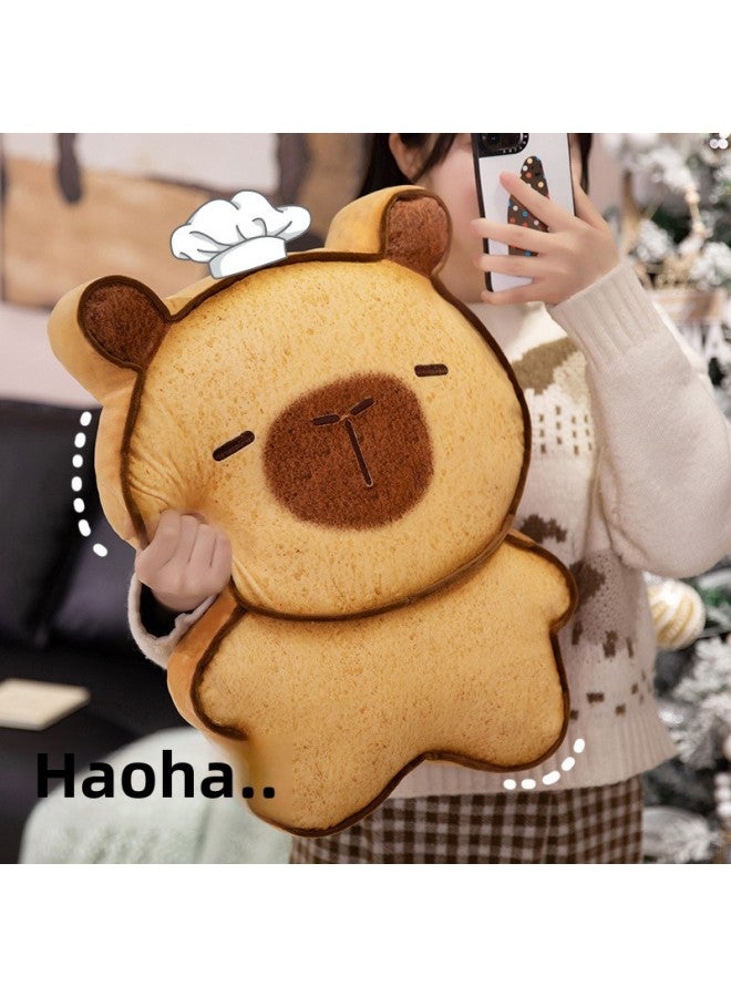 Cartoon Toast Kitty Plush Toy Toast Capibala Pillow Bread Capybara Keychain Doll Pendant-Specifications:Dark Brown Cat Crying Face-Color:50cm 0.7kg - Image 3