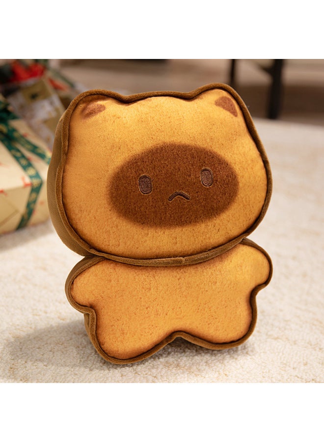 Cartoon Toast Kitty Plush Toy Toast Capibala Pillow Bread Capybara Keychain Doll Pendant-Specifications:Dark Brown Cat Crying Face-Color:50cm 0.7kg - Image 1