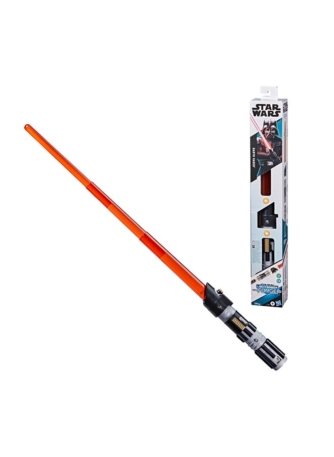 STAR WARS سلاح ضوء فورت دارث فيدر إلكتروني قابل للتمديد لعبة سلاح ضوء حمراء، لعبة قابلة للتخصيص للتمثيل للأطفال من عمر 4 سنوات فما فوق  - Image 1