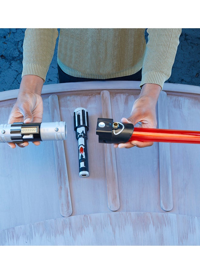 STAR WARS سلاح ضوء فورت دارث فيدر إلكتروني قابل للتمديد لعبة سلاح ضوء حمراء، لعبة قابلة للتخصيص للتمثيل للأطفال من عمر 4 سنوات فما فوق  - Image 4