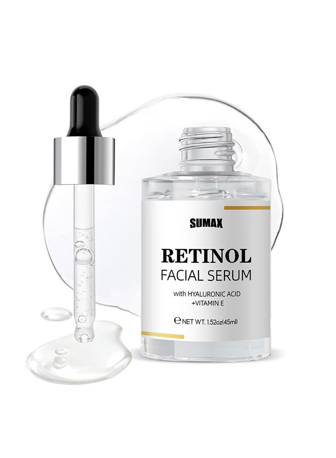 SUMAX Retinol Facial Serums With Hyaluronic Acid & Vitamin E, Anti Aging Retinol Serum for Skin Repair, Retinol Serum For Face, Reduces Wrinkles, Fine Lines, Age Spots Face Serums for Women and Men 45ml - Image 1
