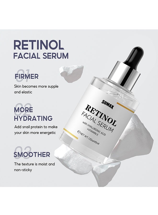 SUMAX Retinol Facial Serums With Hyaluronic Acid & Vitamin E, Anti Aging Retinol Serum for Skin Repair, Retinol Serum For Face, Reduces Wrinkles, Fine Lines, Age Spots Face Serums for Women and Men 45ml - Image 3