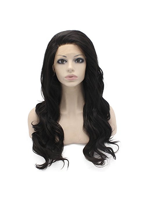 MX angel Mxangel Long Wavy Heat Resistant Lace Front Synthetic Wig Natural 