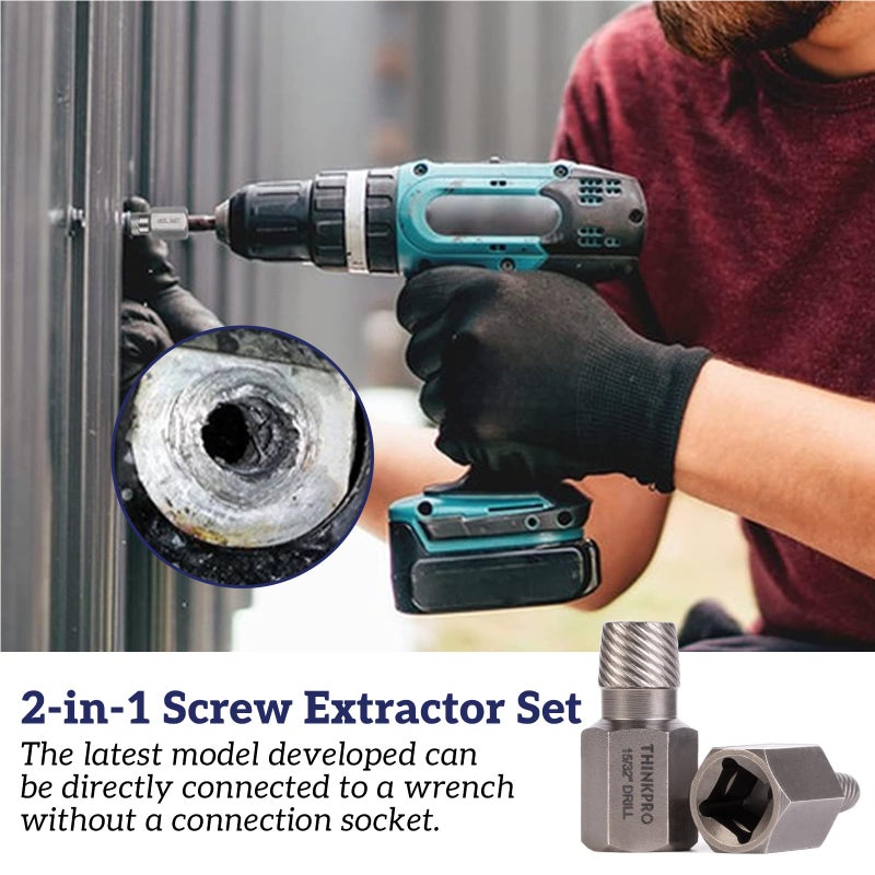 THINKPRO 36Pcs Screw & Bolt Extractor Set, 2-in-1 Multi-Spline Lug nut Remover, Easy out Stripped Screw Removal Tool Kit for Damaged, Frozen, Studs, Rusted, Rounded-Off Bolts, Nuts - Image 5