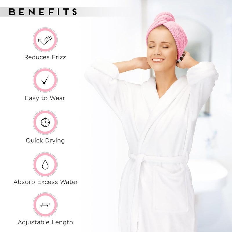 SimpleField منشفة شعر من الألياف الدقيقة لجميع أنواع الشعر، حزمة 1 عمامة شعر سريعة الجفاف - مثالية للنساء والرجال والأطفال (ألوان وأشكال متعددة) - Image 4