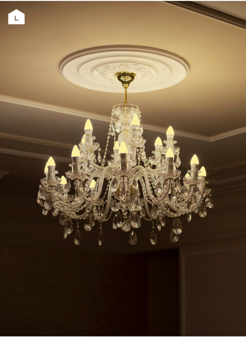5W LED Candle C37 E14 - 6 Piece 3000K Warm White - Energy Saving 35W Equivalent Non-Dimmable Lightbulbs with 400 Lumens and a Lifespan of 15,000 Hours - Ideal for Chandeliers and Wall Sconces