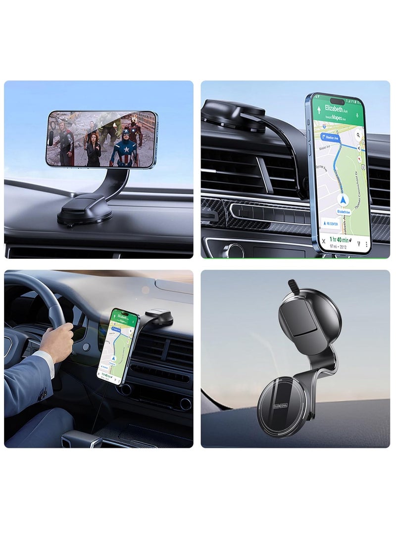 Beauenty Smartphone holder Wireless charging Magnetic Stable N52 strong magnet Strong vacuum suction cup 360° rotation Bendable arm Easy installation No damage One-handed operation Fast charging Suitable for - Image 2
