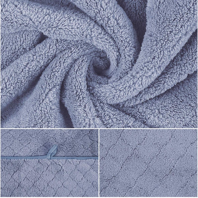 جي ام ال مناشف حمام الألياف الدقيقة JML كبيرة الحجم فائقة الناعمة والتجفيف السريع لا يتلاشى أي استخدام ومتعدد الأغراض للسبا اللياقة البدنية للسفر الرياضي واليوغا (الصوف المرجاني - الأزرق 30 في × 60 بوصة) - Image 3