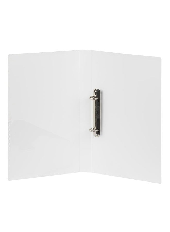 Worldone 4D Ring Binder File for Documents 25mm Chrome Plated Clip with Plastic Stopper, 1.2mm pp Sheet, Front View Pocket to Insert Title/Theme, Spine Label, White, Size A4, Set of 2 - Image 3