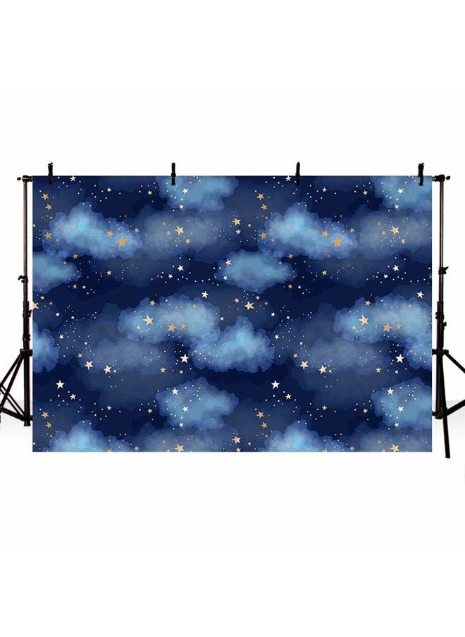 MEHOFOND MEHOFOTO Dark Blue Sky Cloud Photo Studio Backdrop Props Boy Birthday Prince Baby Shower Gold Star Party Decorations Twinkle Twinkle Little Stars Photography Background Banner 7x5ft  - Image 1