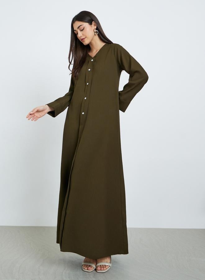 أميرة جلابية بأزرار كريستال بقصة واسعة - Image 3