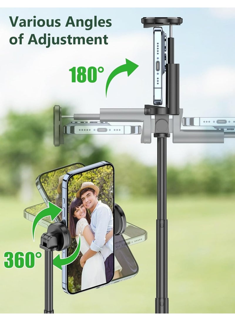 ترايبود سيلفي ٥٢، ترايبود موبايل من الألومنيوم قابل للتمديد شامل كل حاجة مع ريموت، بيدور ٣٦٠° خفيف وسهل الحمل للسفر ومتوافق مع آيفون ١٦/١٥/١٤/١٣ وأندرويد - Image 5