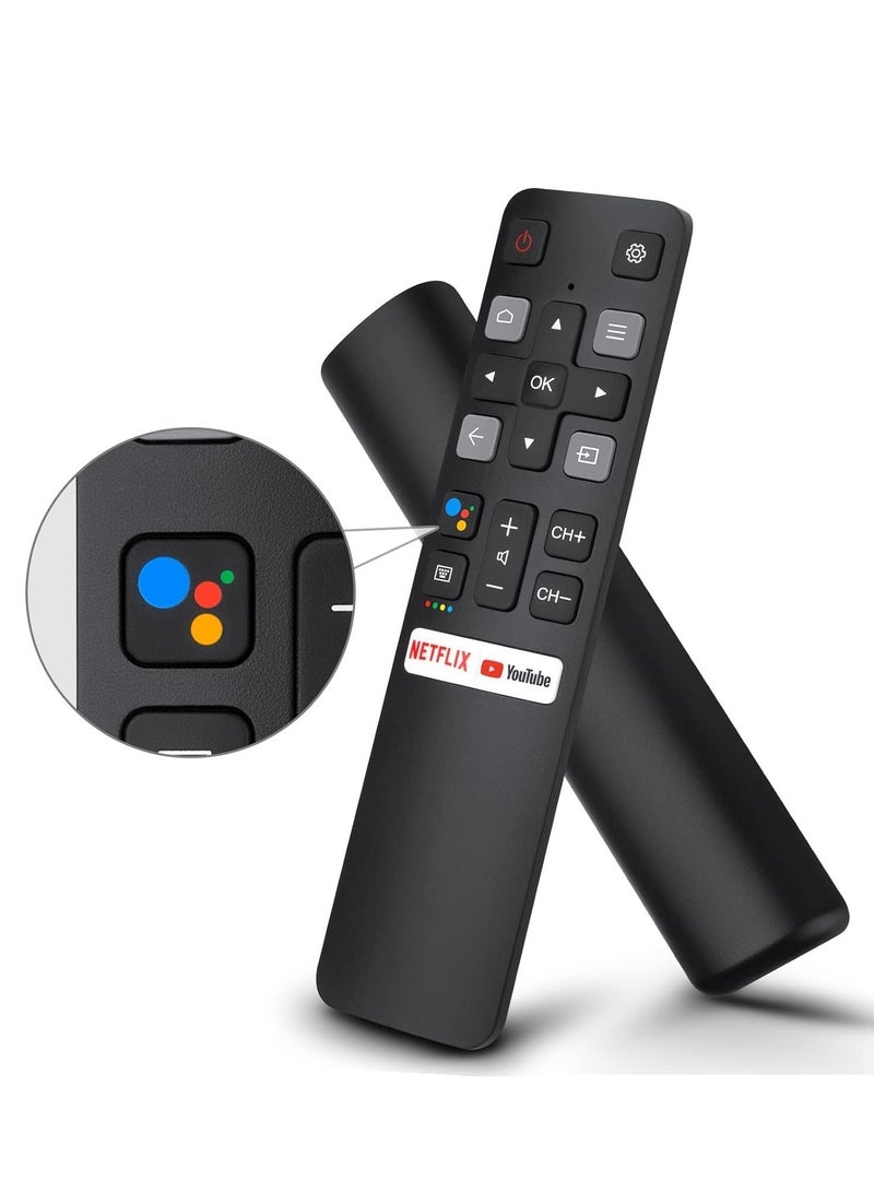 ELTRAZONE Voice Replacement for TCL-Android-TV-Remote,New Upgraded RC802V for TCL Smart TVs with Google Voice Function,with Netflix,YouTube Buttons - Image 1