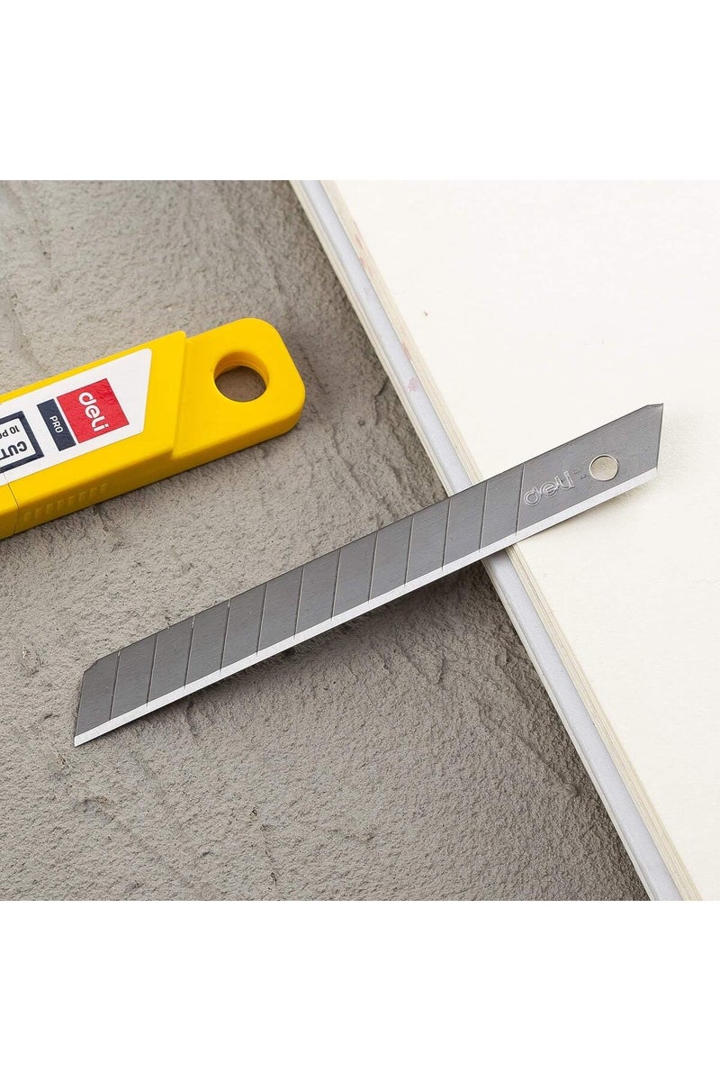 Deli E2012 Cutter Blade | 10pcs Snap-Off Blades | SK5 | 80mm x 9mm x 0.4mm - Image 2