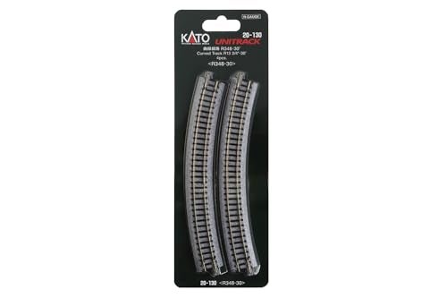 Kato USA Model Train Products Unitrack, 348mm (13 3/4") Radius 30-Degree Curve Track (4-Piece) - Image 1