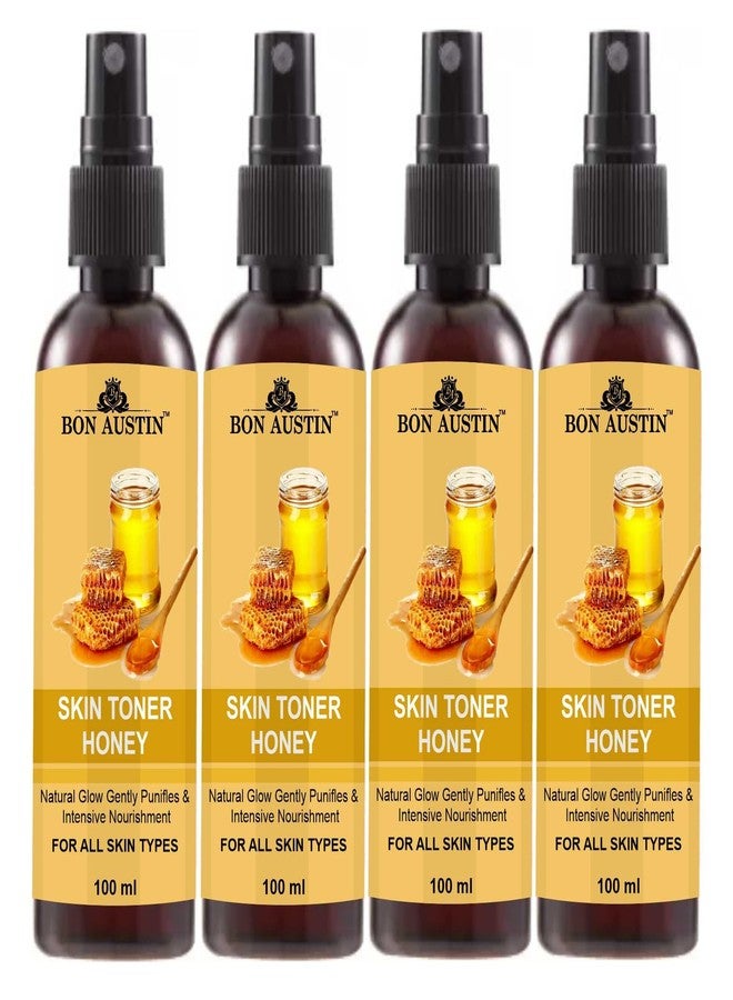 Bon Austin Honey Face Toner for Radiant Glow Skin Toner with Vitamin C/Pore Tightening Toner for Men & Women Pack of 4 of 100 ML - Image 1