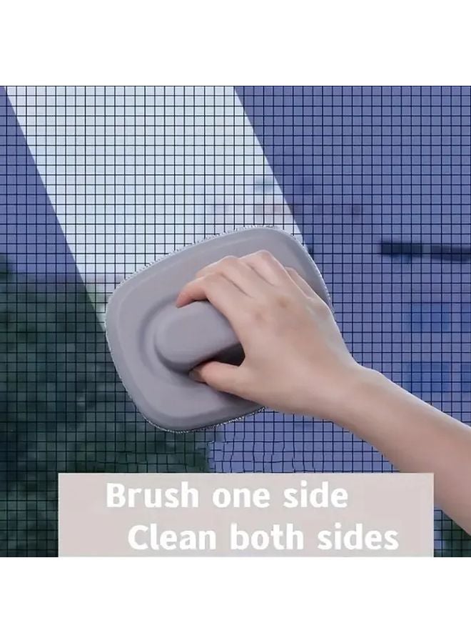 Grey Window Screen Cleaning Brush Ergonomic Handle For Sofa Carpet And Wall - Image 1