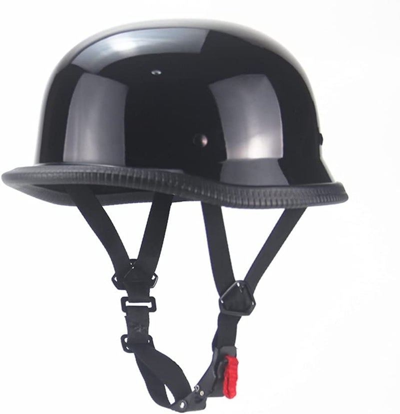 BwondMand Motorcycle Half Helmet German Style DOT Approved Adult Men Women Retro Open Face BikeHelmets for Adults Half Shell HelmetsM Black - Image 1