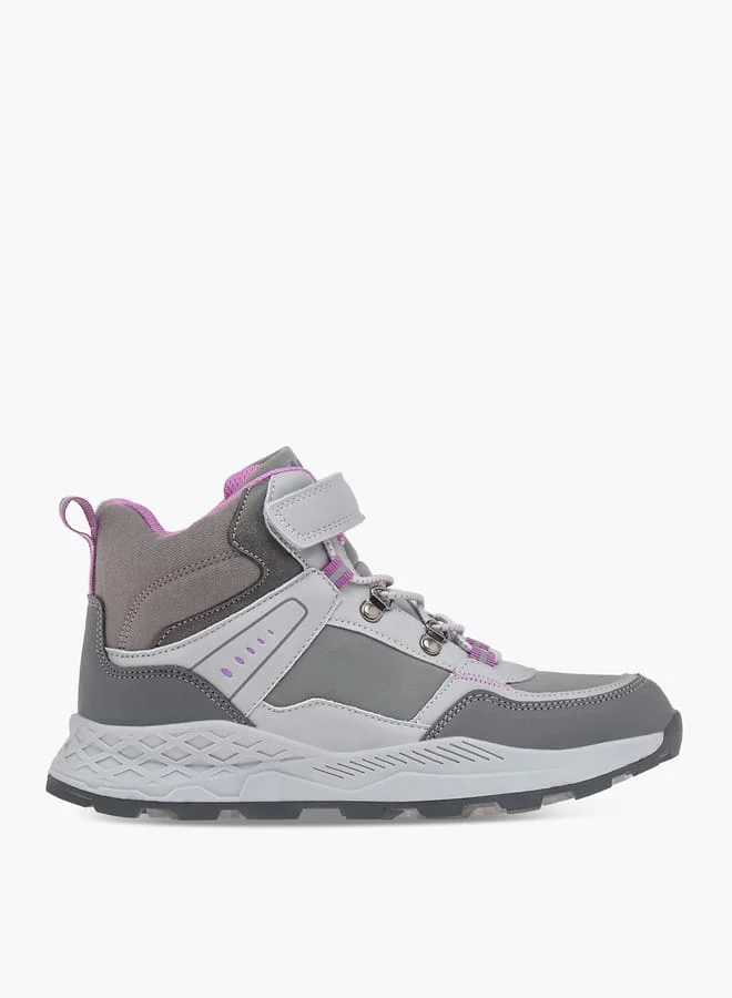 Kappa Boys Panelled Sports Shoes with Hook and Loop Closure