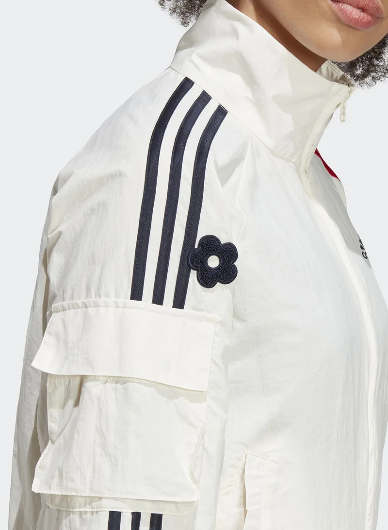 Adidas 3 Stripe Flower Print Jacket