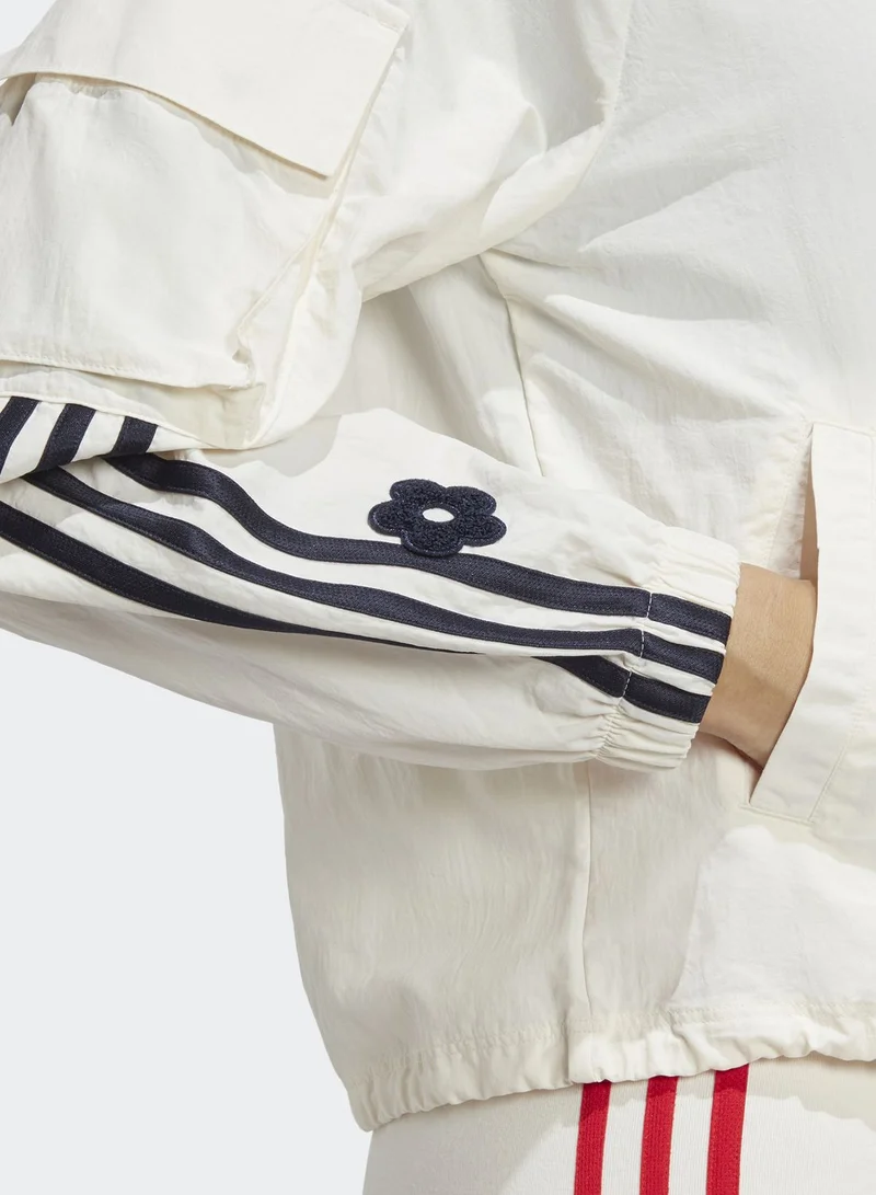 Adidas 3 Stripe Flower Print Jacket