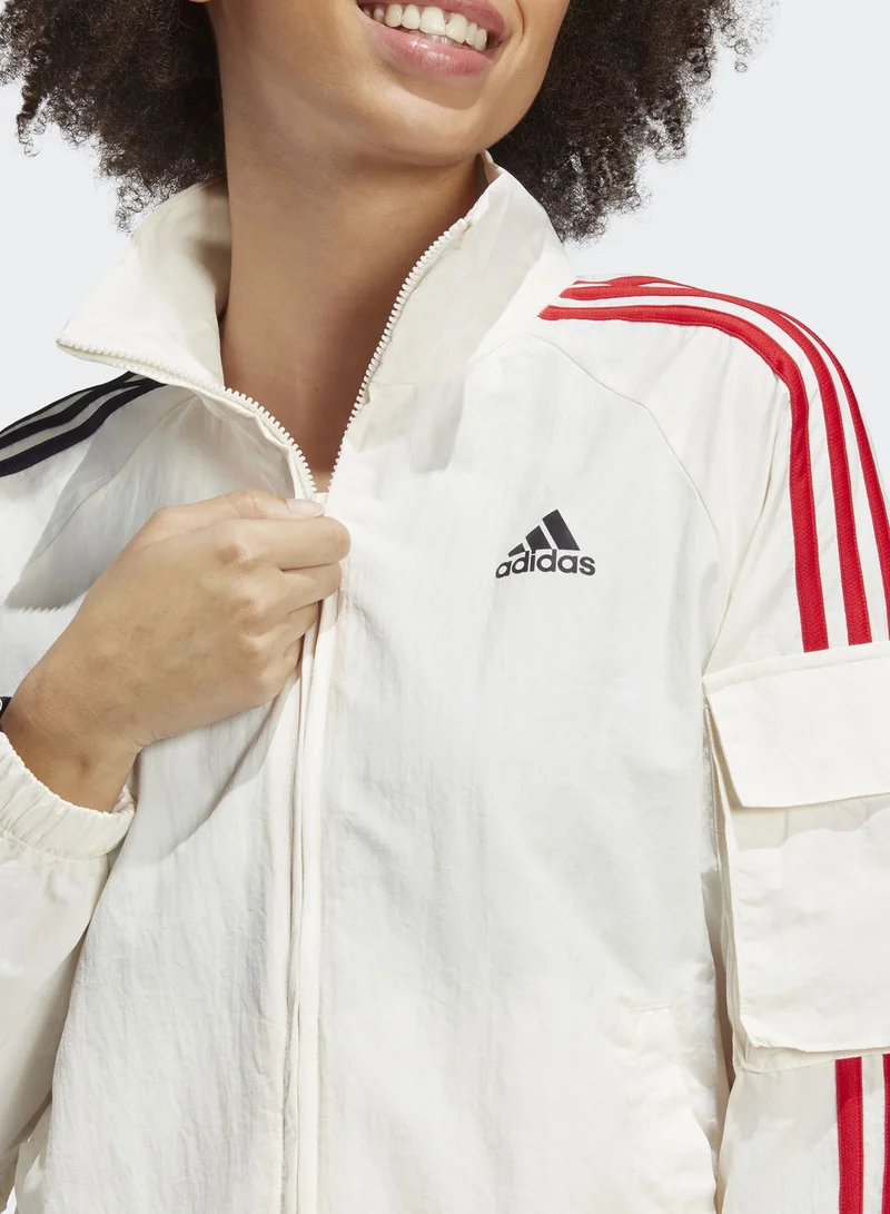 Adidas 3 Stripe Flower Print Jacket