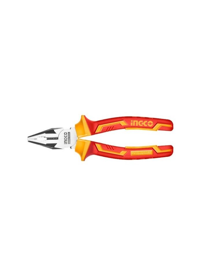 INGCO 7 Inch Insulated Combination Plier, Carbon Steel, Rust-Resistant Polish, Ideal for Electrical and Construction Work - Image 1
