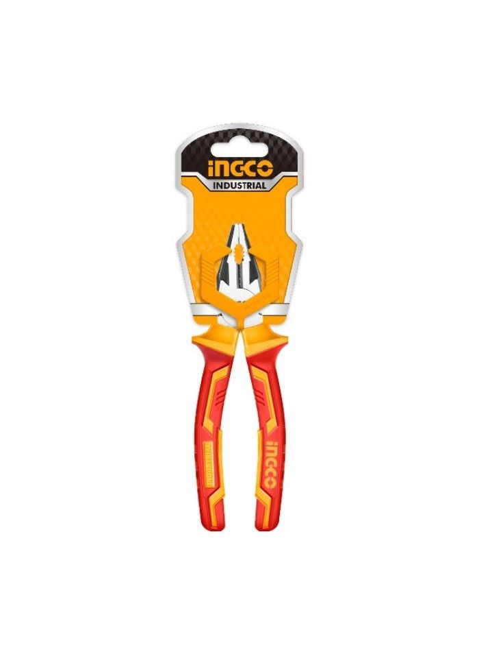 INGCO 7 Inch Insulated Combination Plier, Carbon Steel, Rust-Resistant Polish, Ideal for Electrical and Construction Work - Image 3