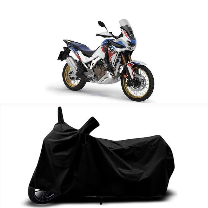RABABLI Bike Body Cover Compatible with Honda Africa Twin DCT with All Variants Scratch-Proof, Buckle Belt – Rain, UV & Dust Resistant Windproof & All-Weather Shield (Black Color) - Image 1
